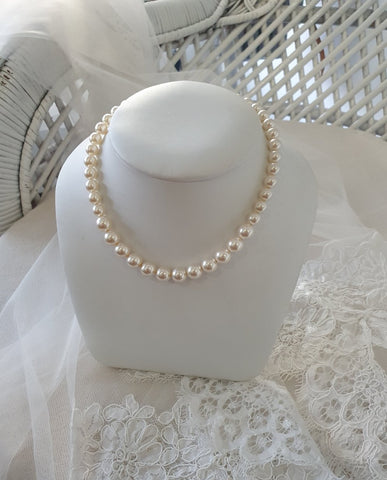 Wedding necklace - classic pearl strand - Jacqueline by Kezani