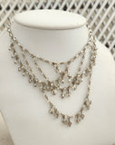 Wedding necklaces - delicate vintage silver crystal drapes - Candiece by Kezani