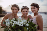 Real Bride - Jami-Lee wearing the Caris in silver and rose gold