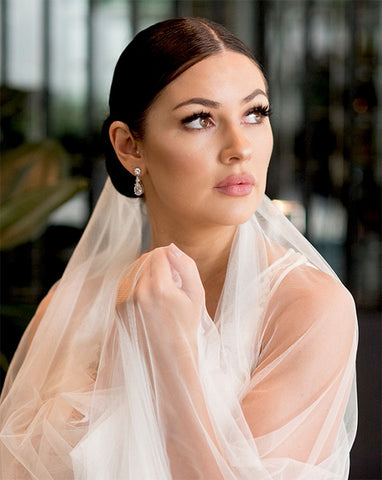 Bridal earrings- Best seller- Velvet Pear Crystal by Stephanie Browne 1