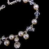 bridal bracelet - Harlow pearl with droplets by Kezani