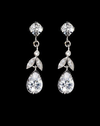 Bridal earring - Silk crystal earring by Stephanie Browne - Kezani Jewellery