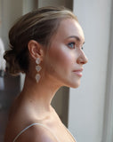 Bridal earrings - Art Deco statement geometric - Opal by Stephanie Browne - at Kezani