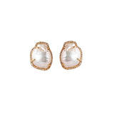 Bridal earrings - classic Baroque pearl studs by Stephanie Browne