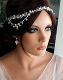 Bridal headpiece - delicate boho style crystal band and drapes - Karena by Kezani - Kezani Jewellery - 4