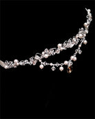 Bridal headpiece - delicate boho style crystal band and drapes - Karena by Kezani - Kezani Jewellery - 5