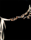 Bridal headpiece - delicate boho style crystal band and drapes - Karena by Kezani - Kezani Jewellery - 3