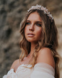 bridal headpiece - Jessica deluxe headband - floral rose gold and blush headband - by Kezani 3