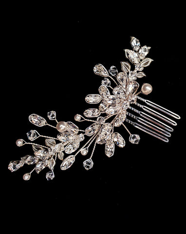 Bridal headpiece - glamour crystal side vine comb - Jamie by Kezani