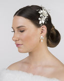 bridal headpiece - floral comb - MIssy Fi by Stephanie Browne - in matt silver