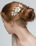 bridal headpiece - Missy Fi comb by Stephanie browne - available at Kezani Jewellery - matt gold in hair