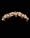 Bridal headpiece - pearl antique band with pearl drape - Paros by Kezani
