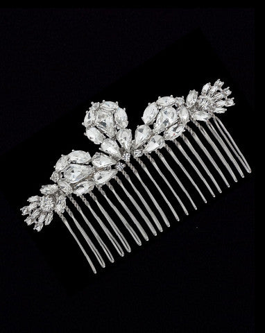 bridal headpiece- viva crystal comb - by Stephanie Browne