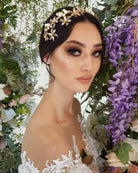 bridal and racewear headpiece - cluster pearl band with star flowers -Enchanted Garden band by Kezani 1