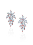 Bridal earring cluster flower studs in rose gold at Kezani