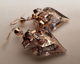 fashion earrings - rose gold heart crystal - Wild Rose earrings - by Kezani 2