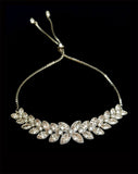 NEW ARRIVAL - bridal bracelet - Violet crystal flower adjustable bracelet - Exclusive at Kezani
