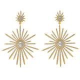 bridal earrings - statement starlight earrings - Venus in gold plate by Stephanie Browne at Kezani