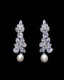 wedding and bridal earrings - hollywood glam crystal statement earrings with pearl drop by stephanie browne
