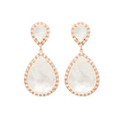 wedding and bridal earrings - Mother of pearl pear drop - Mae by Stephanie Browne at Kezani - rose gold