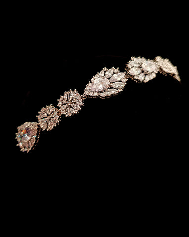 Wedding and bridal headpiece - art deco crystal headband - Adelaide by Johnny B Collection at Kezani