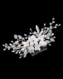 Bridal headpiece - porcelain floral comb - Millie - Johnny B Collection at Kezani