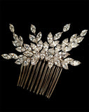 bridal and formal headpiece - flower cascade marquise crystal branch side comb at Kezani