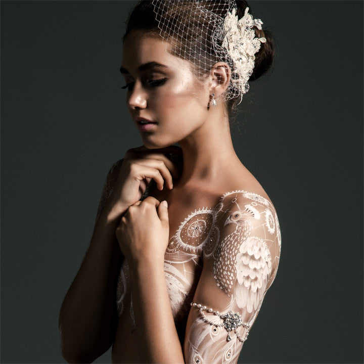 wedding armband - pretty Eloise pearl drape by Kezani - KEZANI JEWELLERY - designer bridal jewellery and wedding accessories - 3