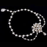 wedding armband - pretty Eloise pearl drape by Kezani - KEZANI JEWELLERY - designer bridal jewellery and wedding accessories - 2