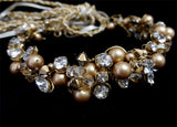wedding armband - Juliet gold pearl by Kezani - KEZANI JEWELLERY - designer bridal jewellery and wedding accessories - 3