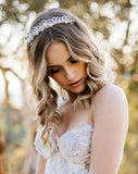 Wedding crown band- petite low crystal  - Olivia by Kezani