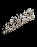 Wedding crown - silver crystal leaf - Diva Crown by Kezani - KEZANI JEWELLERY - designer bridal jewellery and wedding accessories - 4