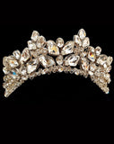 wedding crown - bold statement crystal crown - silver plate - makara by kezani