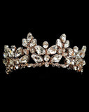 wedding crown - bold statement crystal crown - rose gold plate - makara by kezani