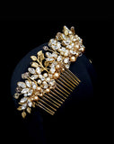 Wedding crown - regal gilt and crystal leaf - Diva Crown by Kezani - KEZANI JEWELLERY - designer bridal jewellery and wedding accessories - 4