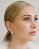 Wedding earrings - classic crystal halo studs - Bella by Stephanie Browne