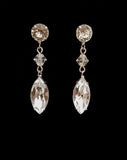 Bridal earrings - Mahala small - marquee crystal drop - by Kezani