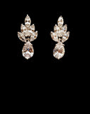bridal earrings - small crystal earring with small pear drop - Queenie by Stephanie Browne - at Kezani
