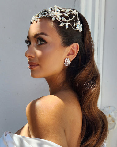 Bridal earrings - Rockstar statement crystal studs by Stephanie Browne