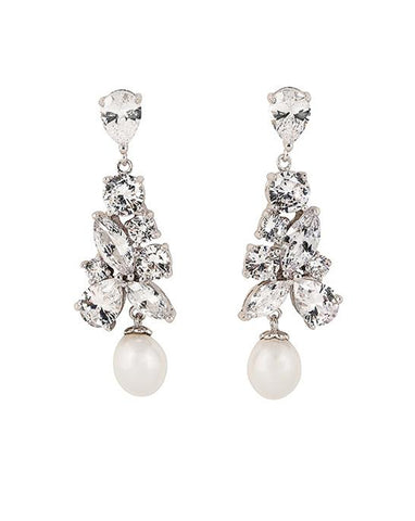 Bridal earrings -Regalia Madame with pearl drop by Stephanie Browne ...