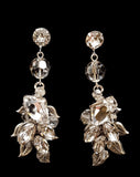 wedding earrings - Diva vintage leaf and crystal - by Kezani  with crystal stud