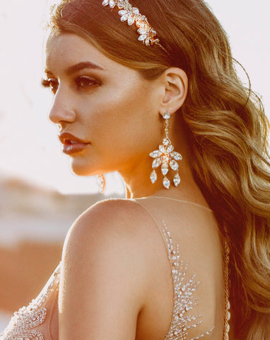 Bridal earrings - statement chandeliers - Tiivel by Kezani