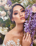 Bridal headpiece - floral and pearl headband - Enchanted Garden by Kezani