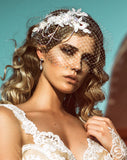 Wedding veil - birdcage veil with crystal edge - VEIL ONLY - Harlow by Kezani