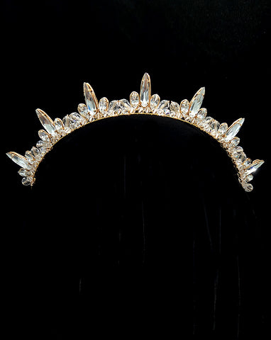 wedding and bridal headpiece - fine raindrop dainty crystal spike - Loni Crown by Kezani Jewellery