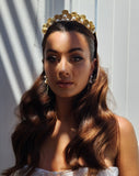 Bridal headpiece - grecian pearl and gold textured metal headband - Corfu by Kezani - BUY or HIRE