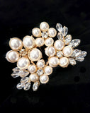 Bridal headpiece - clustered pearl floral side comb - Milan side Comb by Kezani