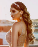 wedding earrings - Tiivel statement chandelier - by Kezani