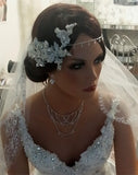 Wedding necklaces - delicate vintage silver crystal drapes - Candiece by Kezani - Kezani Jewellery - 2