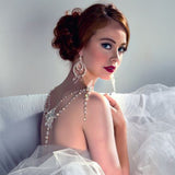 Wedding back jewellery - vintage style with pearl and crystal drape - Gracie by Kezani - Kezani Jewellery - 1